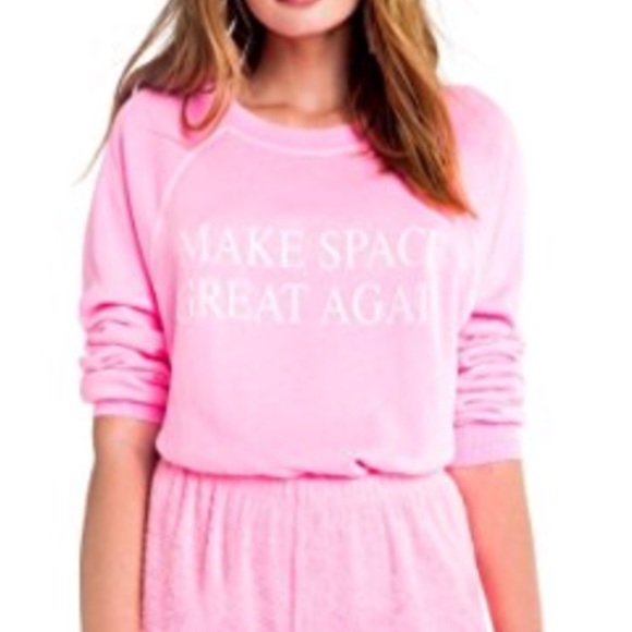 Wildfox Sweaters - Wildfox Make Space Great Again pink sweatshirt xs